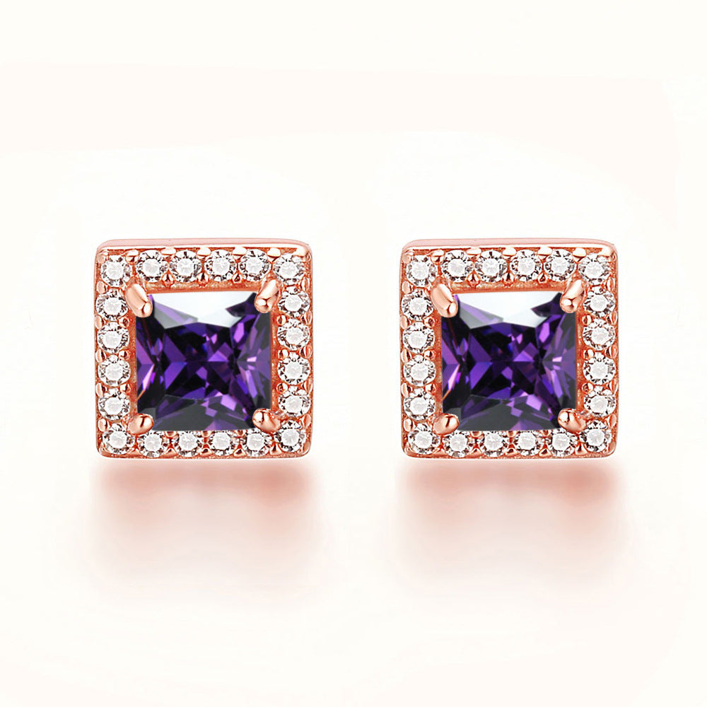 Inlaid Colored Gems Earrings S925 Sterling Silver Earrings - Norellé