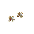Bee Light Luxury Zircon 925 Silver Stud Earrings - Norellé