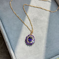 Gulkina Purple Gold Ring Earrings Necklace Amethyst Ornament Suit - Norellé