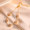 Affordable Luxury Fashion Gold-plated Zircon Titanium Steel Bracelet Female Niche Non-fading Bracelet - Norellé