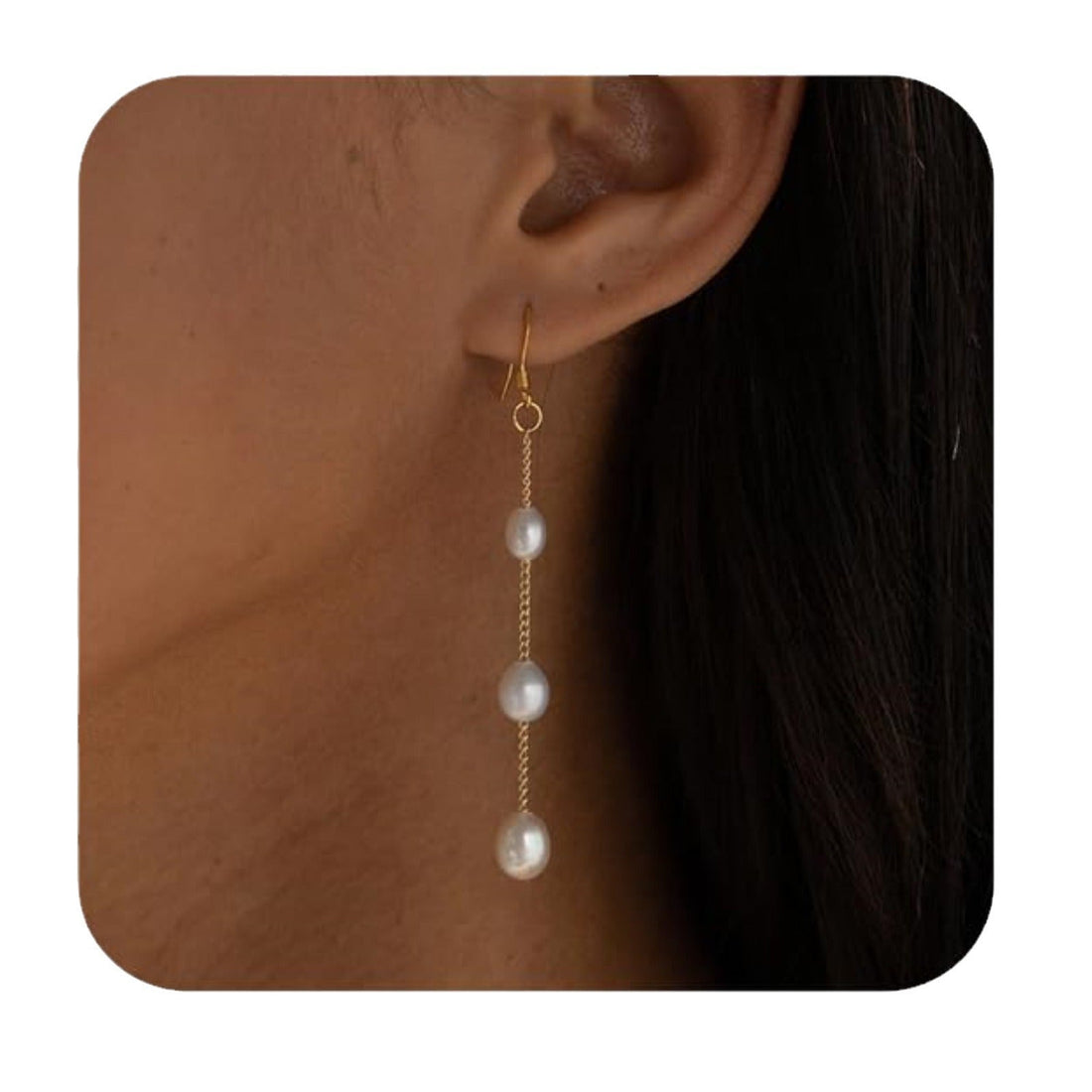 Real Gold Brass Electroplating France Vintage Pearl Earrings Suit - Norellé