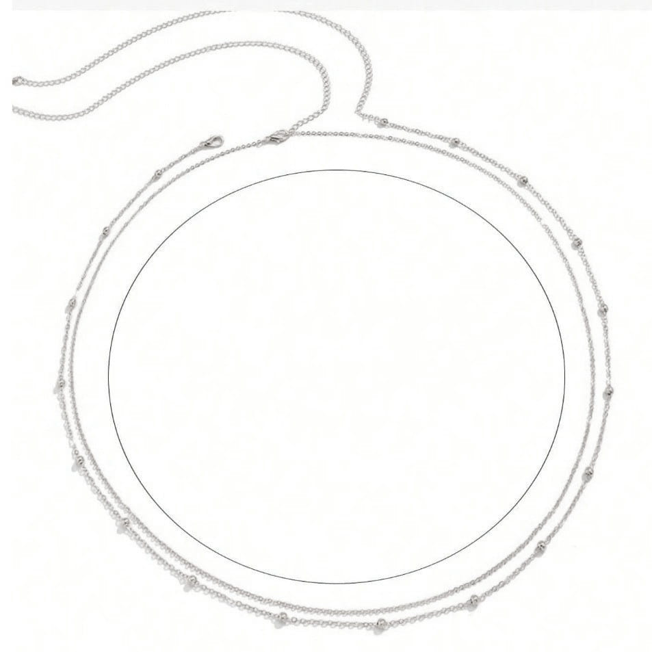 Women’s Fashion Round Beads Chain Double-layer Waist