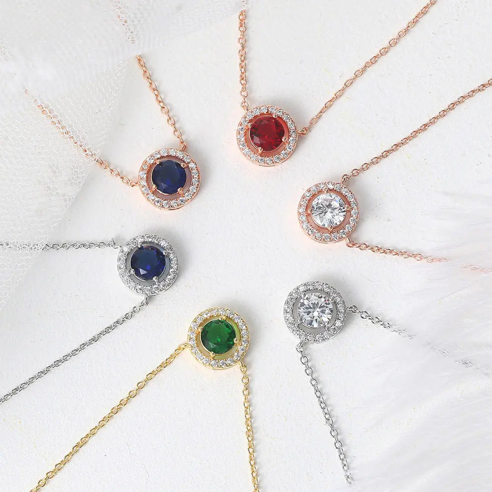 Women's Stylish Round Zircon Pendant Clavicle Chain - Norellé