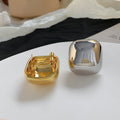 Large Glossy Square Stud Earrings Niche High Sense - Norellé
