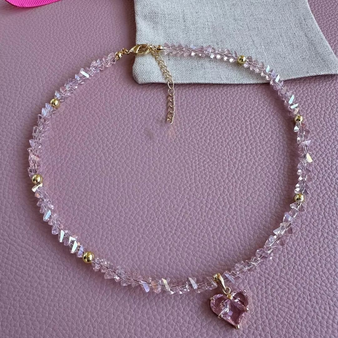 INS Sweet Cool Copper Inlaid Zircon Love Necklace - Norellé