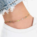 Colorful Women's Crystal Glass Round Oval Square Colored Anklet - Norellé