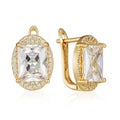 Rose Gold Square Zircon Earrings For Women - Norellé