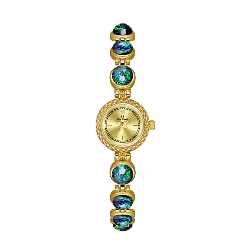 National Style Mid-ancient Light Luxury Malachite Bracelet Watch - Norellé