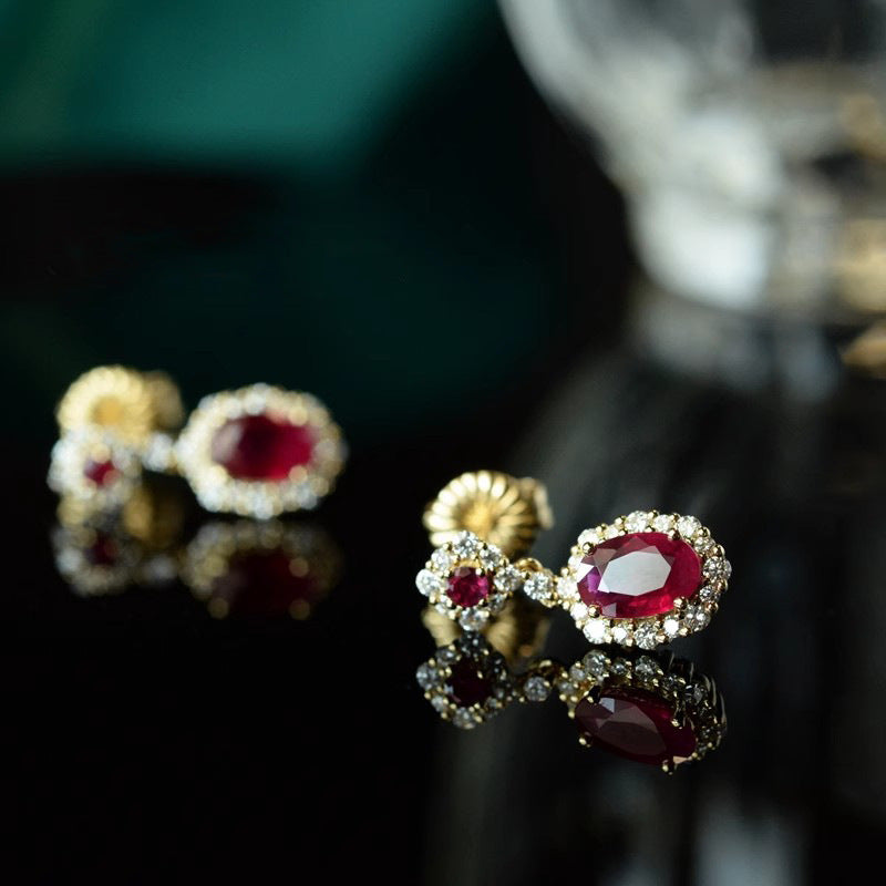 Ruby Vintage Silver Needle French Court Earrings - Norellé