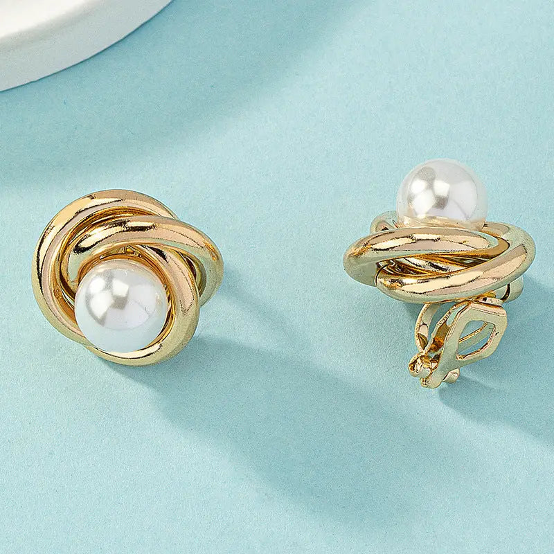 Women's Fashion Artistic Complex Inlaid Pearl Earrings - Norellé