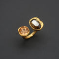 Zhonggu Rhinestone Simple Bracelet Ring Opening Adjustable Large Gem - Norellé