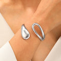 Retro 18K Stainless Steel Drop-shaped Interlaced Open-ended Bracelet Special-interest Design - Norellé