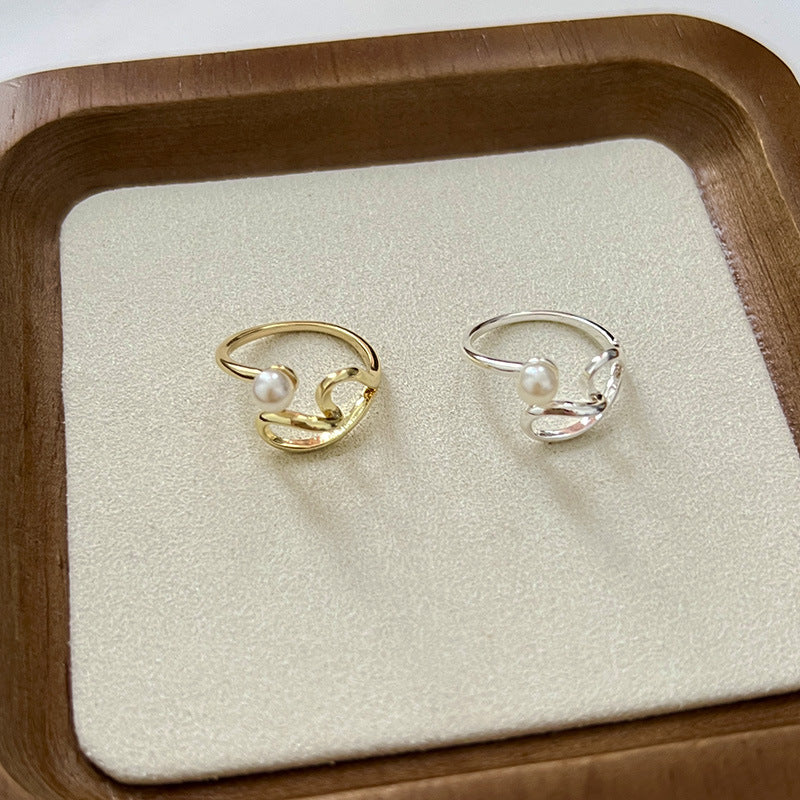 Personalized Love Pearl Line Ring Fashion - Norellé