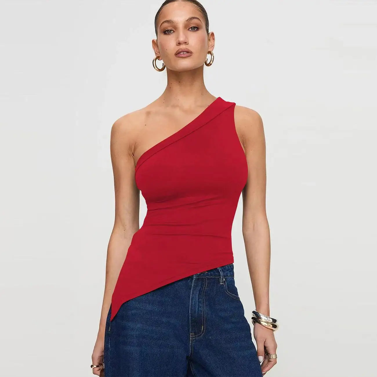 Women’s Irregular Slit Design High-grade Top