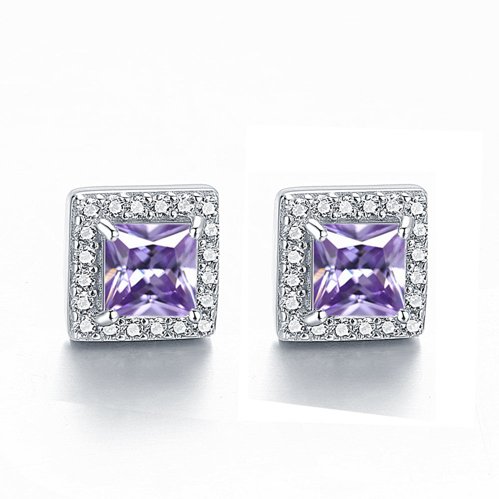 Inlaid Colored Gems Earrings S925 Sterling Silver Earrings - Norellé