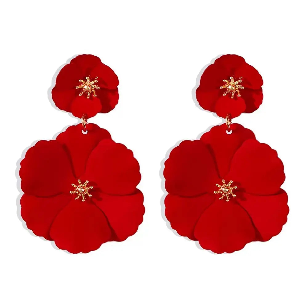 Mori Girl Flower Earrings Retro Long - Norellé
