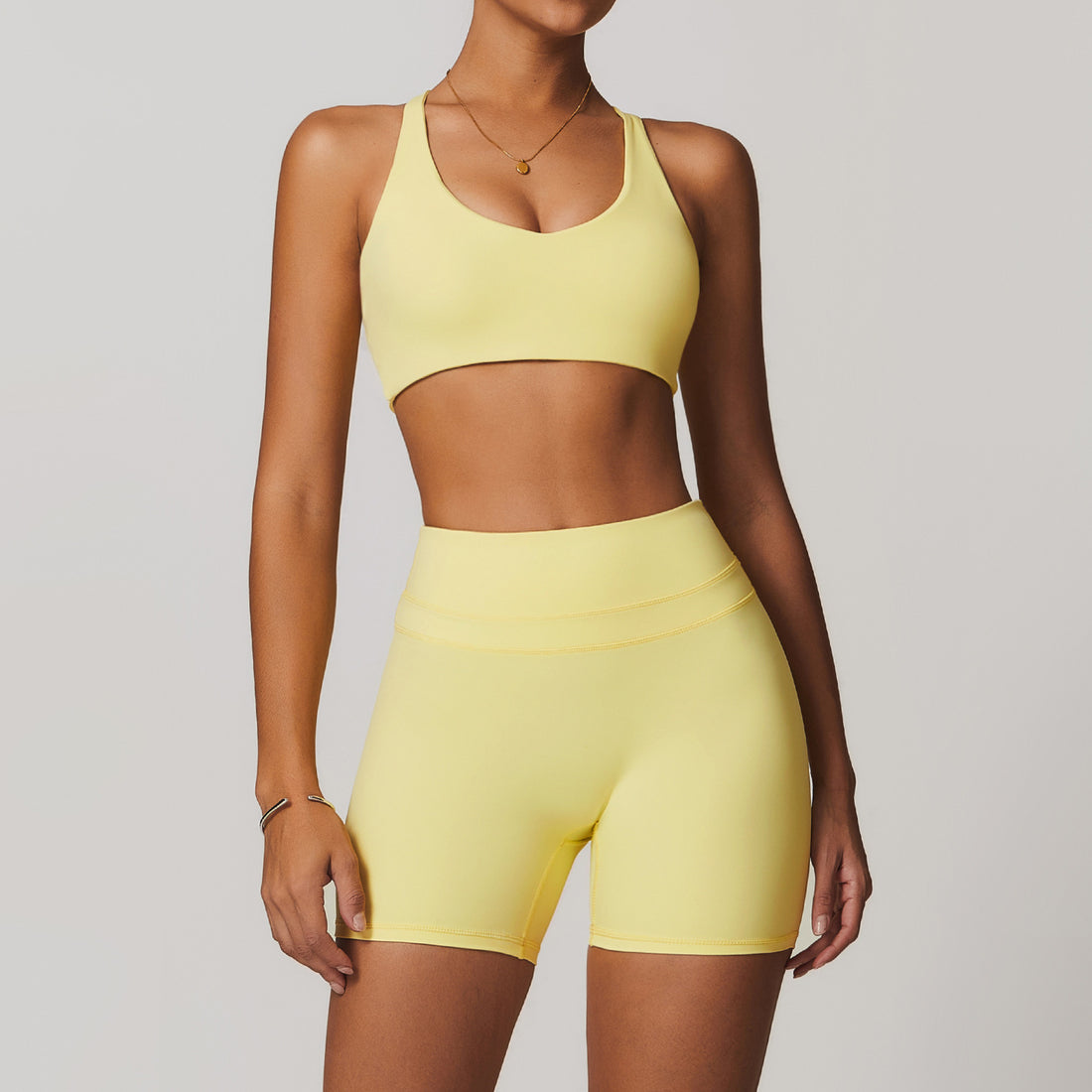 Women's Solid Color Sanding Tight Back Yoga Suit - Norellé