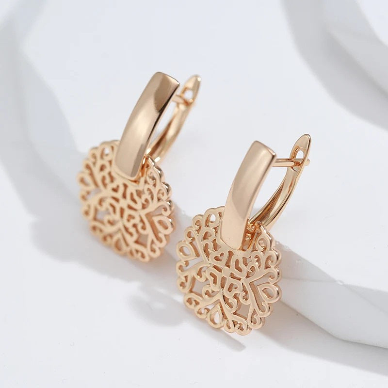 Fashionable Rose Gold Real Gold Plated Earrings - Norellé