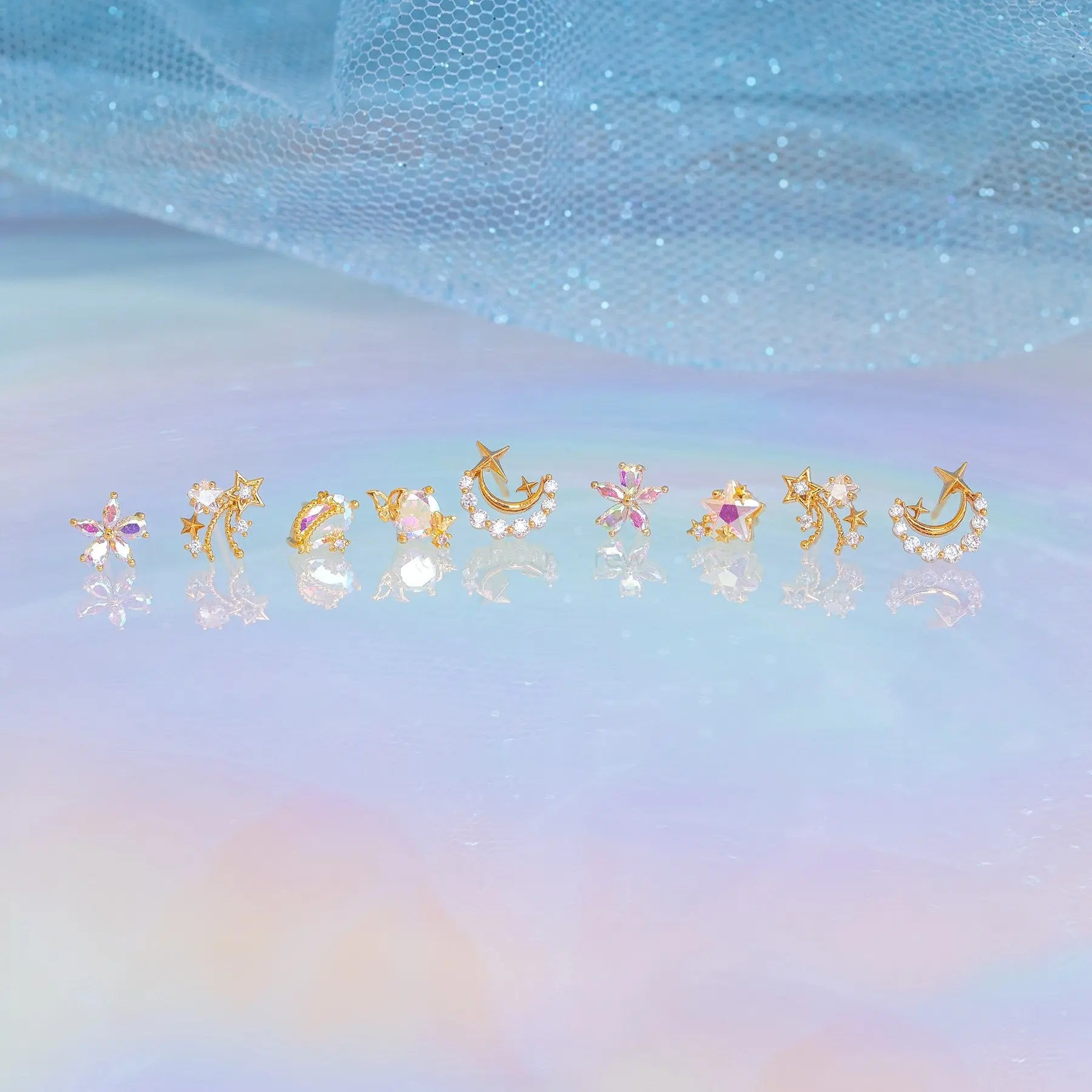 Cute Starry Sky Sweet Fairy Seat Ear Studs - Norellé