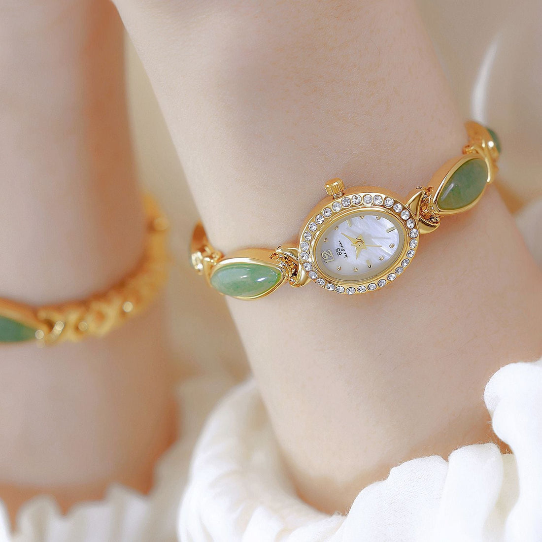 Dongling Stone Hetian Jade Chain Watch - Norellé