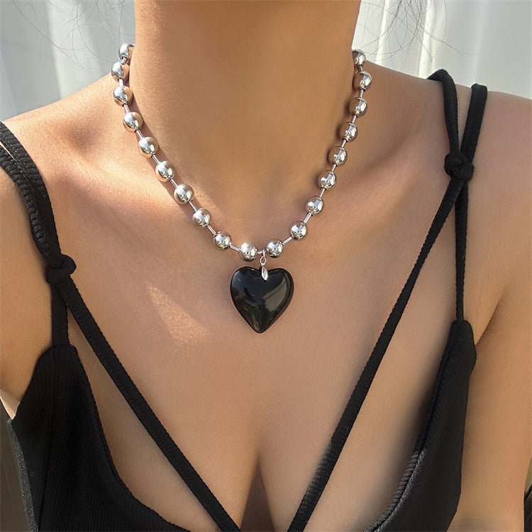 Sweet Cool Hot Girl Style Red Love Pendant Necklace - Norellé