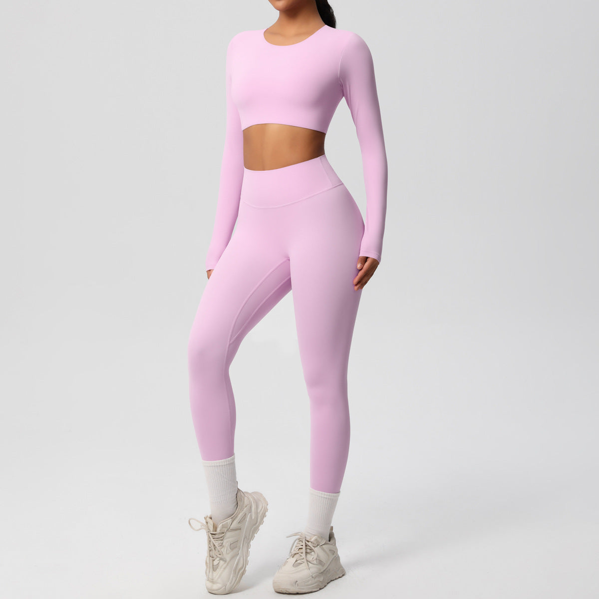Double-sided Nylon Brushed Nude Feel Tight Exercise Yoga Clothes Suit - Norellé