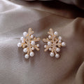 Sterling Silver Needle Temperament Special Interest Light Luxury Cold Coral Pearl Stud Earrings - Norellé