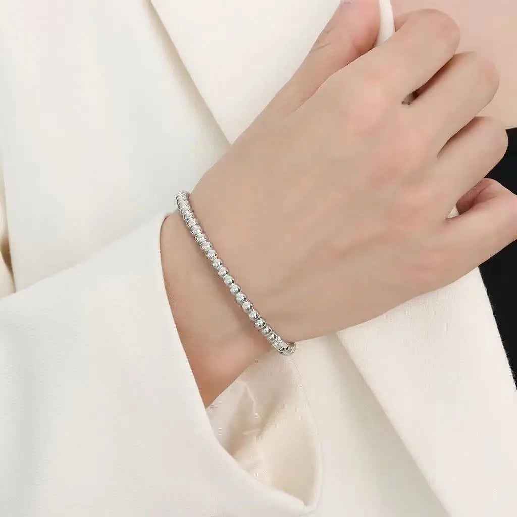 Titanium Steel Round Beads Stainless Steel Bracelet - Norellé