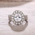 Full Diamond Copper Plating Round Diamond Zircon Ring Female European And American Luxury - Norellé