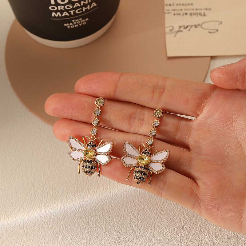 Women's Zircon Vintage Bee Earrings - Norellé