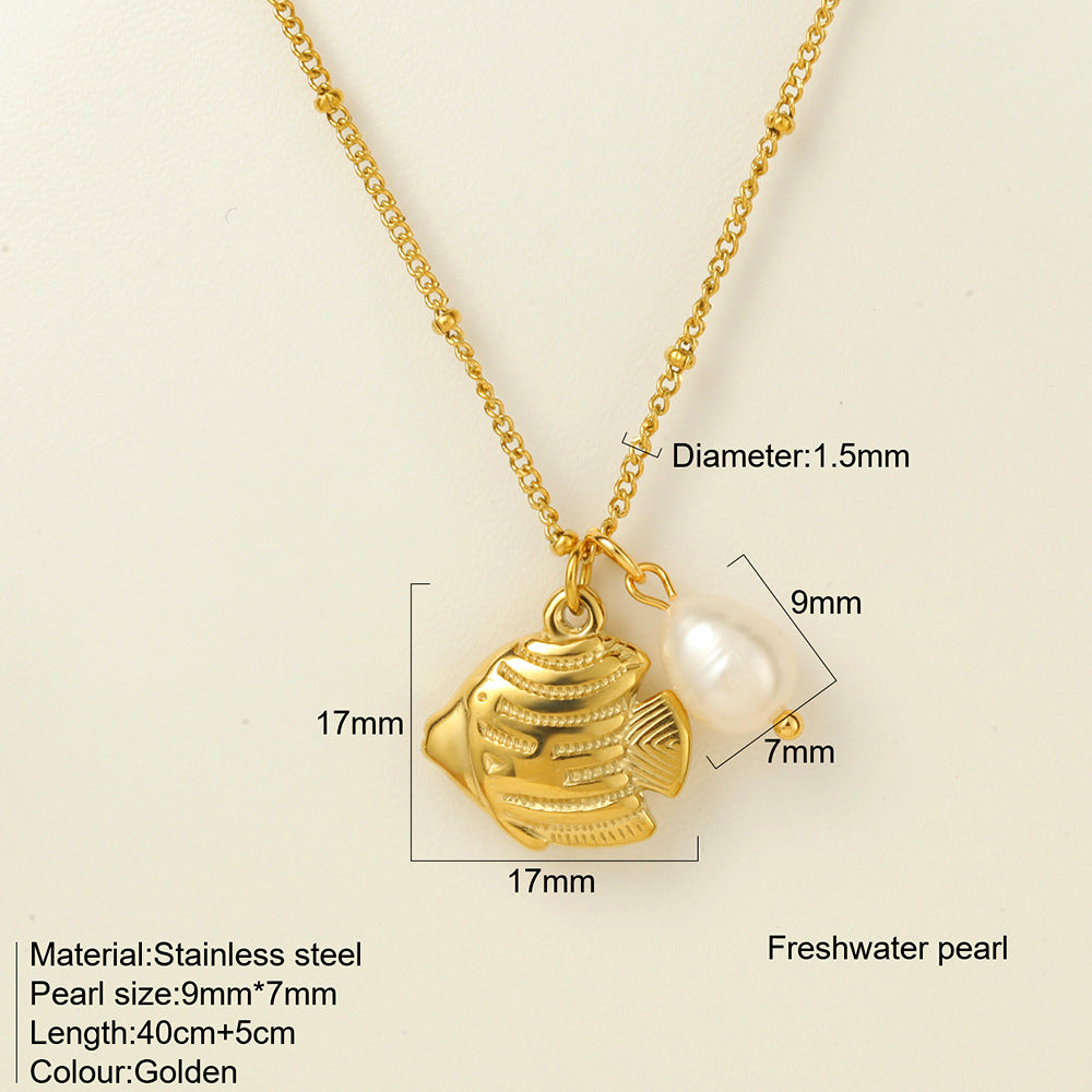 Titanium Steel Conch Turtle Shell Retro Easy Matching Necklace - Norellé