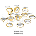 Geometric Leaf Ring Suit 11-piece Set - Norellé