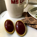 Oval Resin Stud Earrings European And American High Profile Retro - Norellé