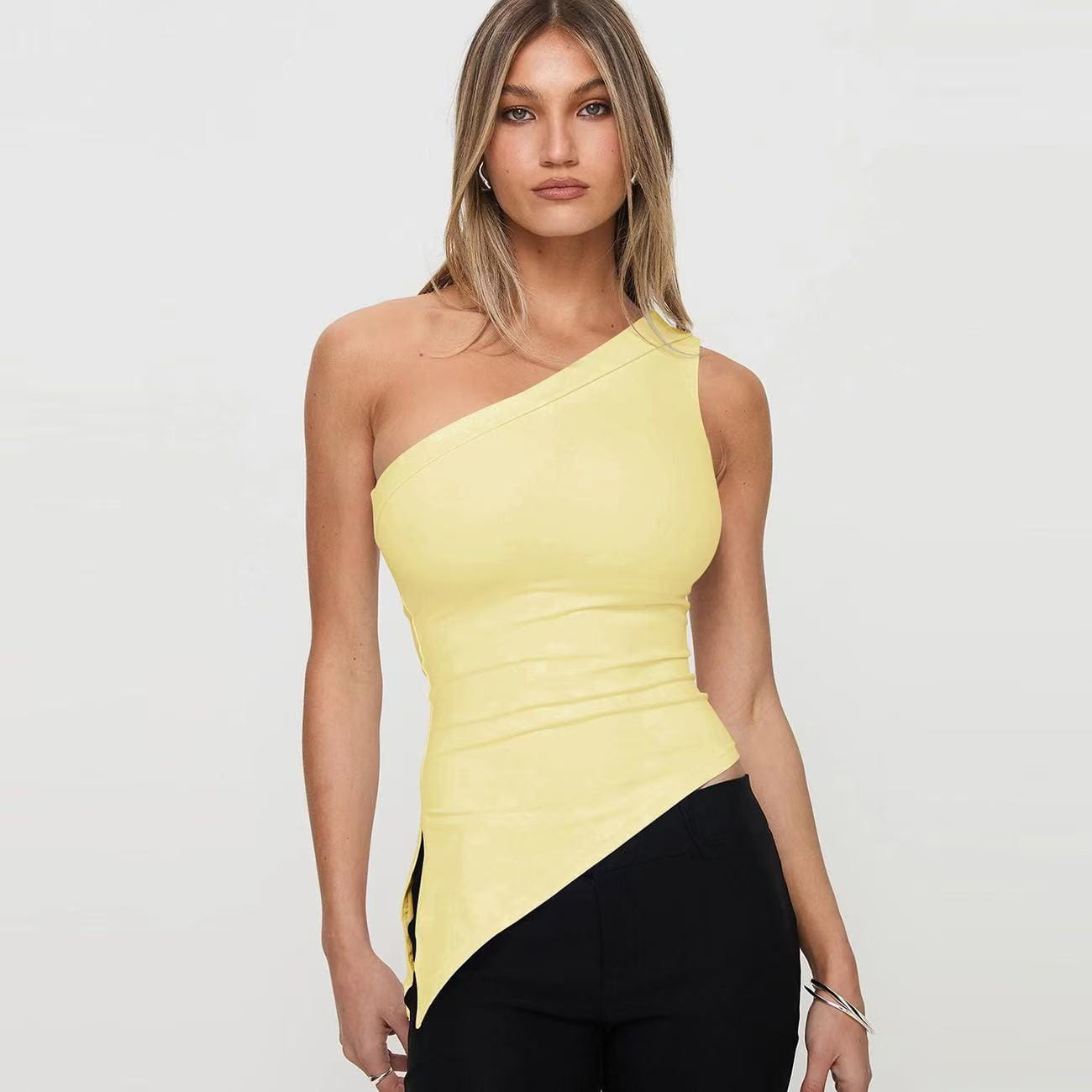 Women’s Irregular Slit Design High-grade Top
