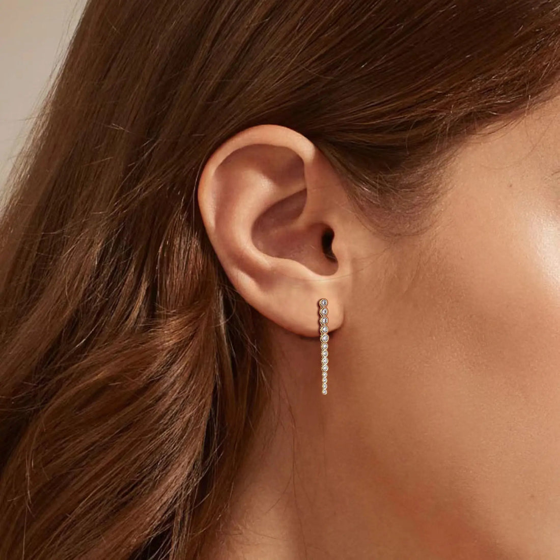Fashion S925 Sterling Silver Zircon Stick Earrings - Norellé