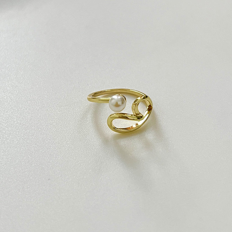 Personalized Love Pearl Line Ring Fashion - Norellé