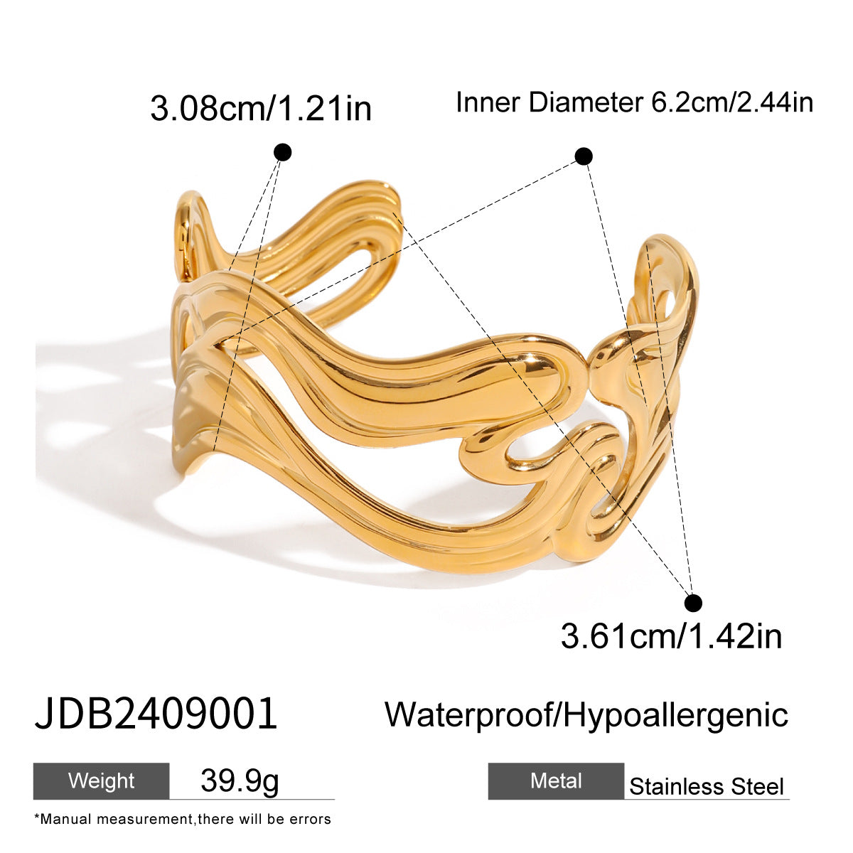Irregular Lines Multi-layer Hollow Open-end Bracelet Retro Personality - Norellé