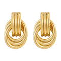Exaggerated Geometry Earrings Metal Winding Twist Stud Earrings - Norellé