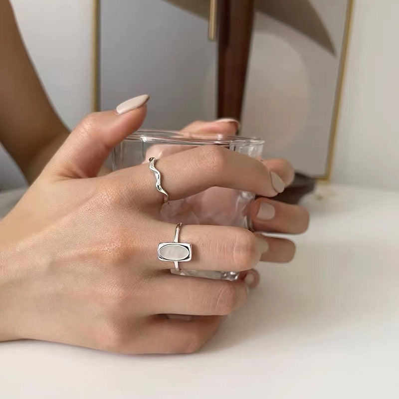 Letter Line Double-layer Ring Female Retro Fashion Elegance - Norellé