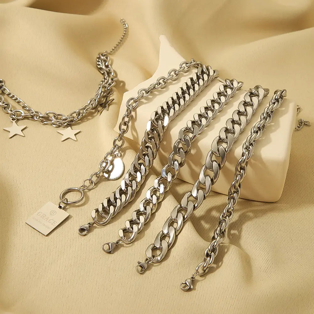 Fashion Unisex Style Retro Double-layer Five-pointed Star Chain