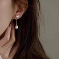 Gentle Temperament 925 Silver Needle Pearl Earrings - Norellé
