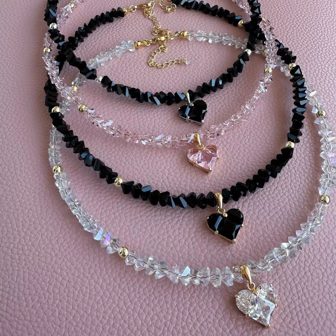 INS Sweet Cool Copper Inlaid Zircon Love Necklace - Norellé