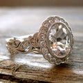 Full Diamond Copper Plating Round Diamond Zircon Ring Female European And American Luxury - Norellé