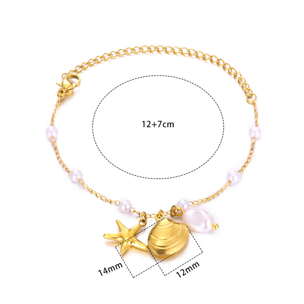 Dolphin Starfish Shell Pendant Ocean Series Anklet - Norellé