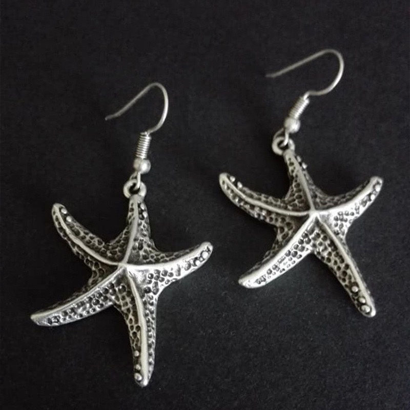 Simple Starfish Shape Drop Earrings Alloy - Norellé
