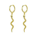 Simulated Snakes Tassel Earrings  Advanced Design Gold Snake Circle Necklace - Norellé