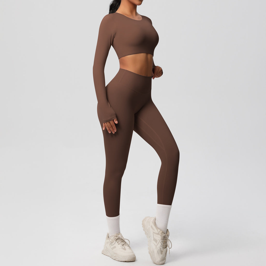 Double-sided Nylon Brushed Nude Feel Tight Exercise Yoga Clothes Suit - Norellé