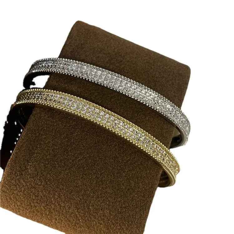 Light Luxury High-grade Exquisite Two-color Full Diamond Fine Bracelet - Norellé