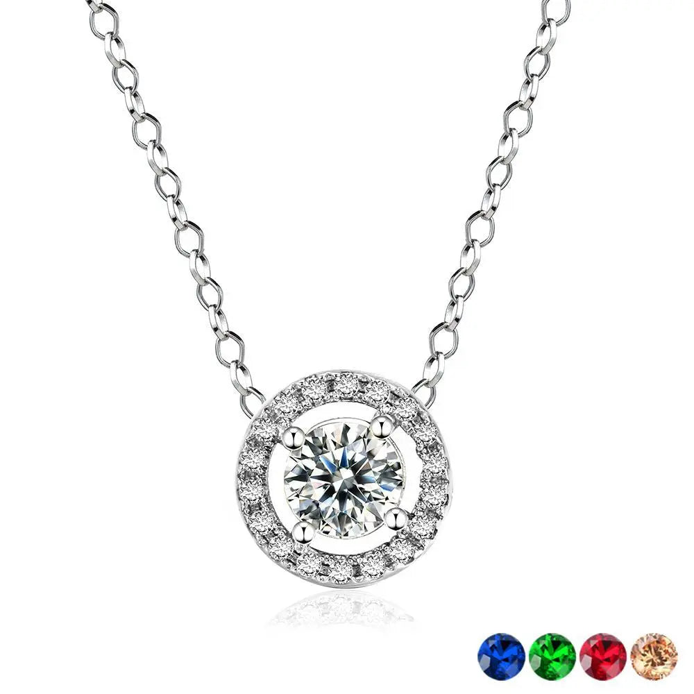 Women's Stylish Round Zircon Pendant Clavicle Chain - Norellé