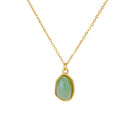 High-grade Oval Cat's Eye Pendant Titanium Steel Necklace - Norellé